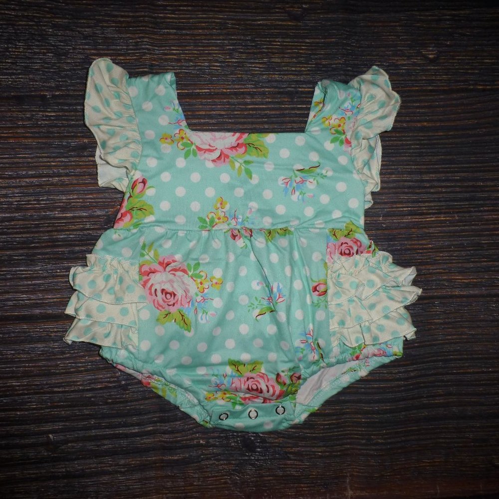 Baby Girls Floral Ruffle Romper Jumpsuit
